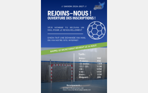 INSCRIPTIONS SAISON 2026/2027